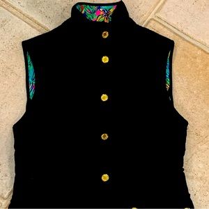 SPRING - LILY PULITZER VEST - BLACK/OUTSIDE - COLORFUL ON THE INSIDE 🖤💛🧡